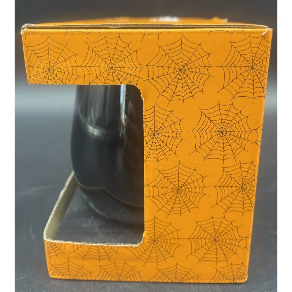 RAE DUNN “Mr. & Mrs.”Stemless Skeleton Black Wine Glasses Halloween‎ NIB